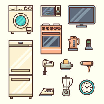 Home appliances. Vector illustration.
