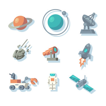 Space icons. Vector illustration.