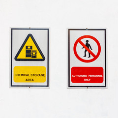 safety signs broad on white background