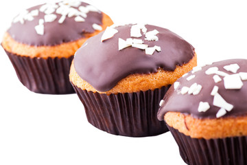 three cupcake closeup