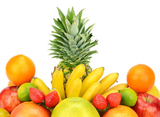 fruit set isolated on a white background