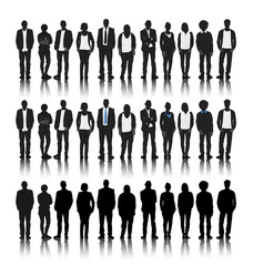 Vector Silhouettes Business People Community Team Concept