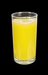 starfruit juice isolated on black