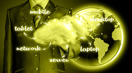 Cloud computing, technology connectivity concept
