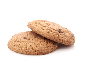 oat cookies on white background