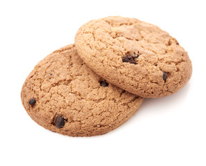 oat cookies on white background
