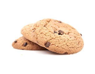 oat cookies on white background