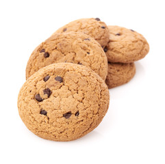 oat cookies on white background