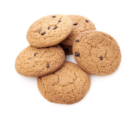 oat cookies on white background