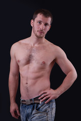 Fototapeta premium Portrait of shirtless handsome man