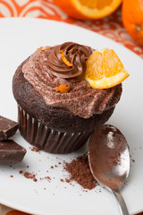 Chocolate and orange cupcake