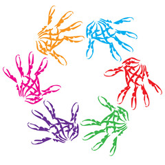 Conceptual child hand circle