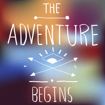 Adventure Quote on Blurred Background
