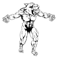 Panther scary sports mascot