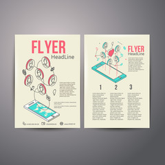 Abstract  Brochure Flyer design vector template. social Networks