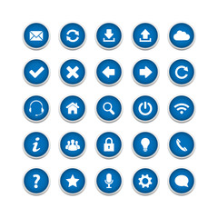 Blue round web buttons