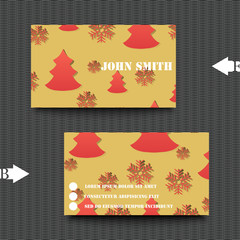 Business card template with winter background.