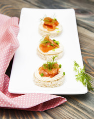 canape with salmon