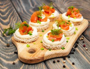 canape with salmon