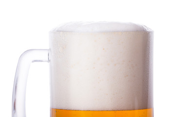 glass of beer foam