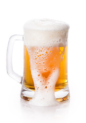 glass of beer foam
