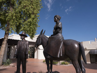Statues of Western figures in the Old Town of Scottsdale Arizona