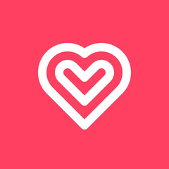 White Abstract Heart Sign