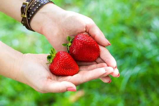 strawberry hand