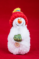 snowman red background