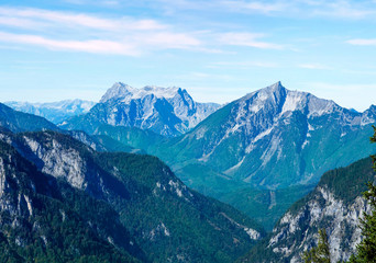 Fototapeta premium scenery of high mountain with high peak