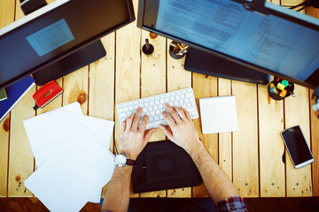 Man working at home