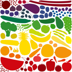 Fruit Vegetables Rainbow Colors