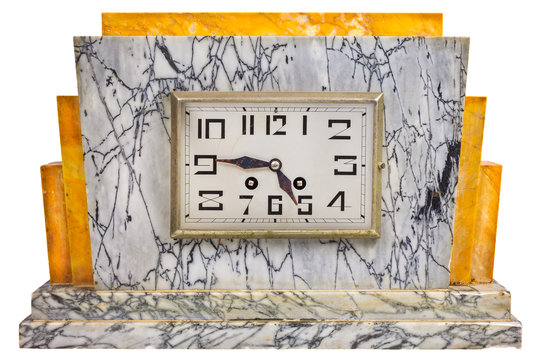 Art deco design marble clock from the early twentieth century