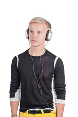 Young handsome man with earphones