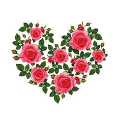Rose flowers heart