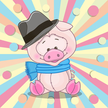 Pig with hat
