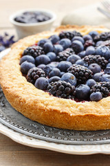 Blueberry and blackberry tart
