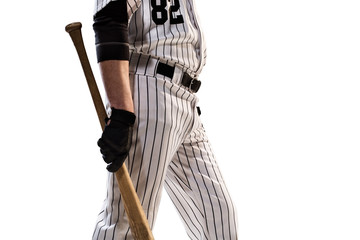 isolated on white professional baseball player