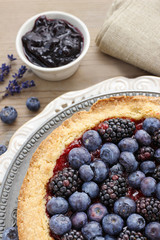 Blueberry and blackberry tart