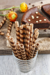 Striped wafer rolls