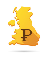 UK map icon with a currency sign