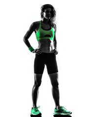 woman fitness exercises standing silhouette