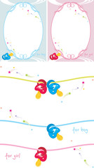 Baby dummy and birthday postcard