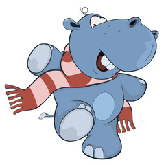 Obraz premium Little hippopotamus. Cartoon