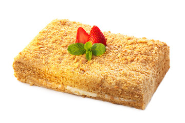 Strawberry dessert isolated on white