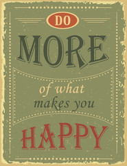 Vintage Poster with motivation quote