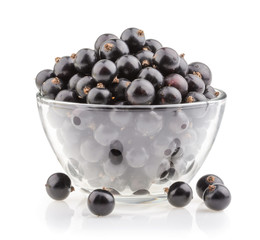 bowl with black currant isolated