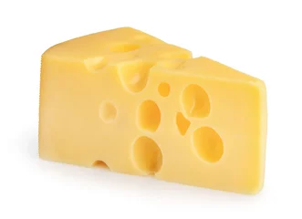 Foto op Plexiglas stukje kaas geïsoleerd © azure