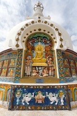 Obraz premium Detail of Tall Shanti Stupa near Leh
