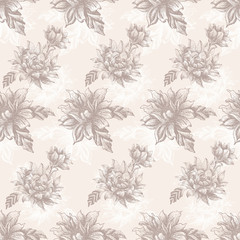 Seamless pattern with vintage flowers